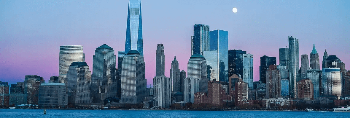 Professional city skyline representing AmeriTrust's strong presence and stability in the insurance industry